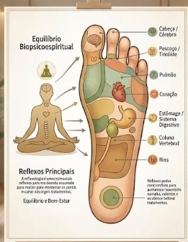Mapa de reflexologia podal — pontos reflexos dos pés